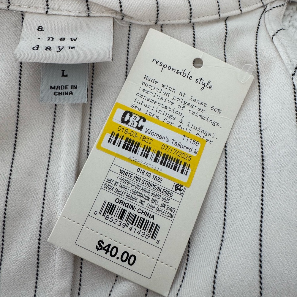 A New Day White and Black Striped Jumpsuit - Picture 5 of 5